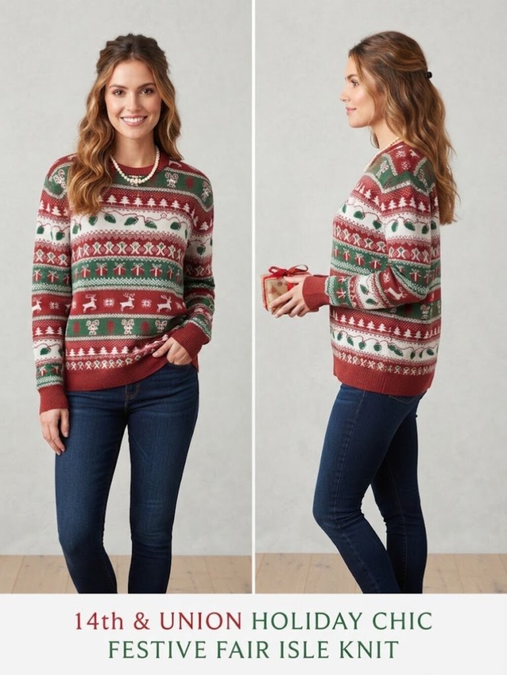 14th & Union Christmas Ugly Women's Sweater - Size Large